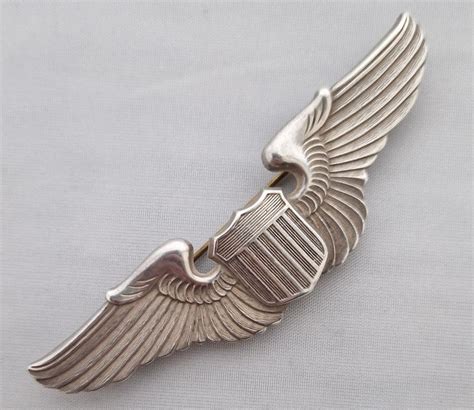 Past Glories Militaria Wwii Usaaf Sterling Silver Pilot Wings