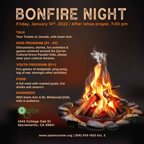 Bonfire Night Your Ticket To Jannah Salam Islamic Center