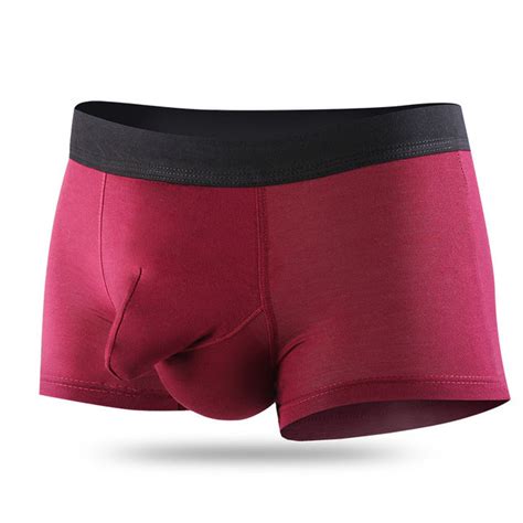 Mens Modal Elephant Separate Pouch Boxer Briefs Omffiby