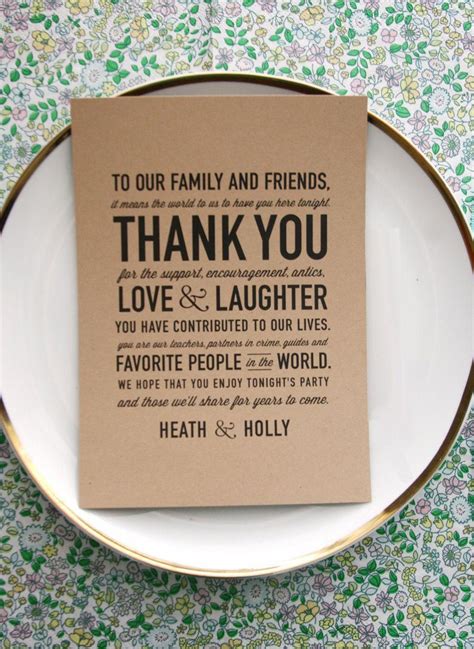 Thank you so much for bringing joy to our hearts. wedding reception thank you card... So sweet and makes a ...