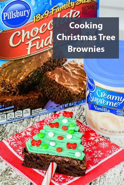 Super easy brownies to resemble santa falling down the chimney. Cooking Christmas Tree Brownies | Christmas tree brownies ...