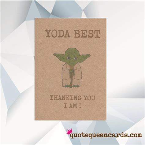 Yoda Best Thanking You I Am Star Wars Yoda Card Yoda Etsy