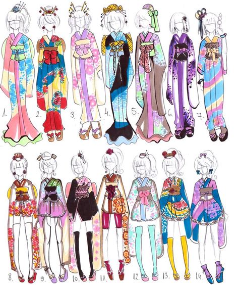 Kimono Designs Closed By Guppie Adopts On Deviantart Desenhando