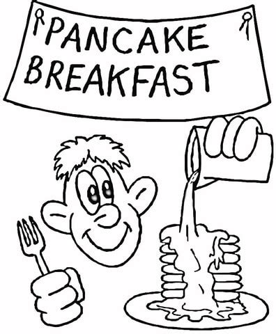 These fruits and vegetables coloring pages are designed to make your child have some fun while learning about fruits, vegetables and food items. Pancake Breakfast coloring page | Free Printable Coloring ...