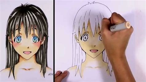 How To Color A Mangaanime Girl Face With Copic Markers Mlt Youtube