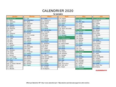 Calendrier Vacances 2020 Imprimable Pdfmotexcel