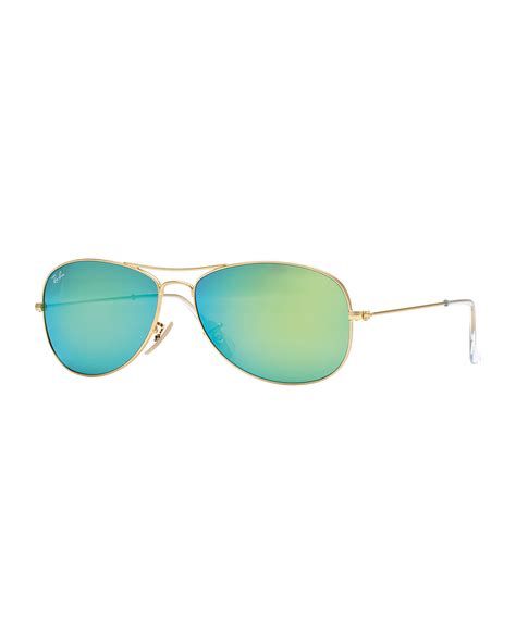 Lyst Ray Ban Aviator Sunglasses With Green Mirror Lens In Green