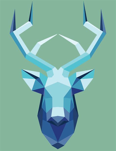Cervo Origami Vetor Illustrator Cc Geometric Artists Geometric Deer