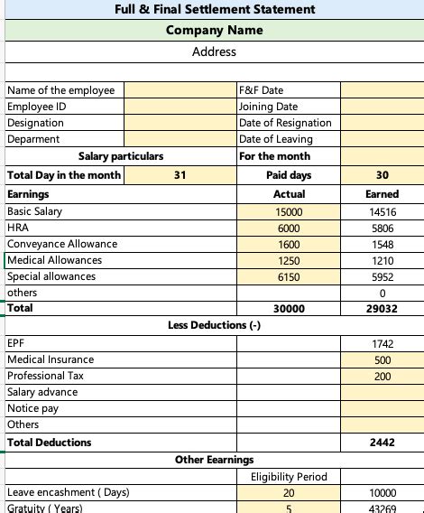 Basic Salary Gratuity Calculation In Excel Letta Salary