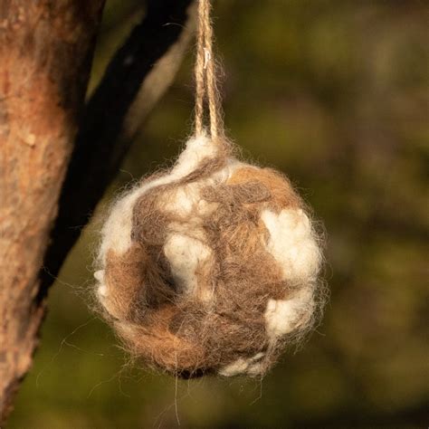 Alpaca Fleece Filled Bird Nesting Ball