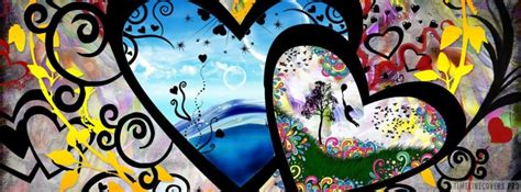 Artistic Colorful Hearts Facebook Cover Photo