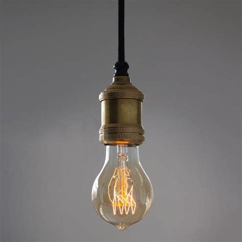 Solitaire Bronze Bare Edison Bulb Pendant Light