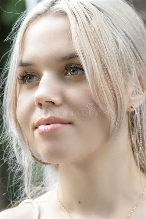 Portrait Of A Beautiful Blonde Blonde Girl Stock Photo Image Of