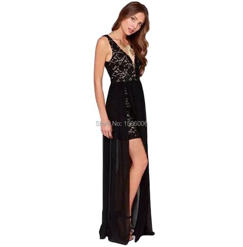 Black Sexy Sleeveless Floor Length Asymmetrical Prom Dresses Special Occasion Gowns 2016 New