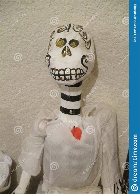 Curious And Beautiful Handmade Papercraft Skeleton Stock Photo Image