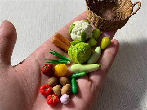 Miniature Set Vegetables For Dolls Dollhouse Accessory In Etsy