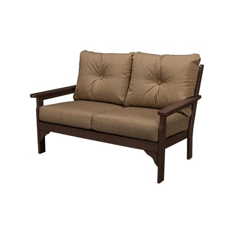 Looking for outdoor furniture cushions for your chair, sofa, or sectional? POLYWOOD Vineyard Mahogany Plastic Patio Outdoor Loveseat ...