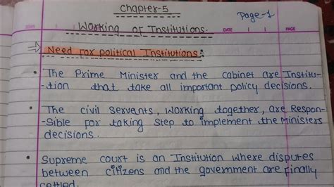 Notes Class 9 Civics Social Science Chapter 5 Working Of Institutions
