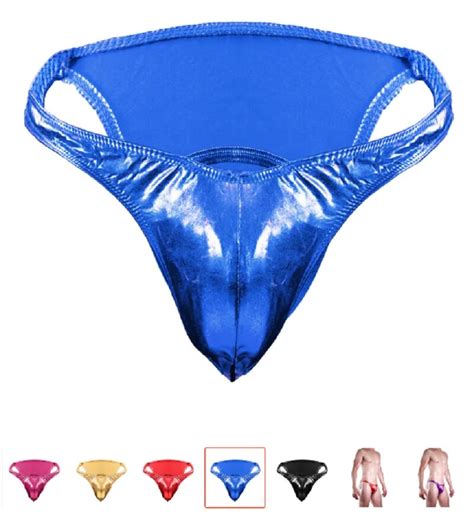 Sexy Faux Leather Male Panties Three Dimensional Cut Bulges Mens Pu Pant Briefs Thongs