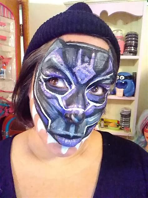 Cherry Berry Blast Black Panther Face Painting Design Chicago Il
