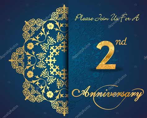 2 Year Anniversary Celebration Pattern Design 2nd Anniversary