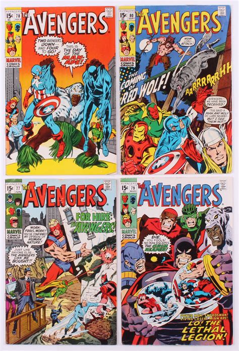 Lot Of 4 1970 The Avengers 1st Series Marvel Comic