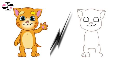 How To Draw Ginger Cat Talking Tom And Friends Youtube