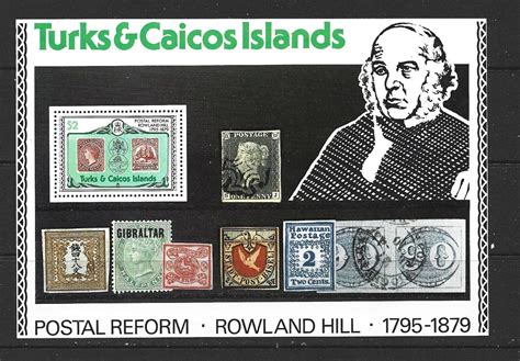 Turks And Caicos Rowland Hill Souvenir Sheet Scott A Mnh