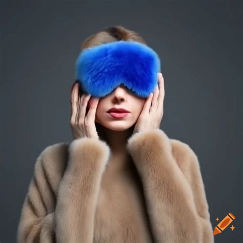 Woman Wearing Fur Pullover And Sleep Mask On Craiyon