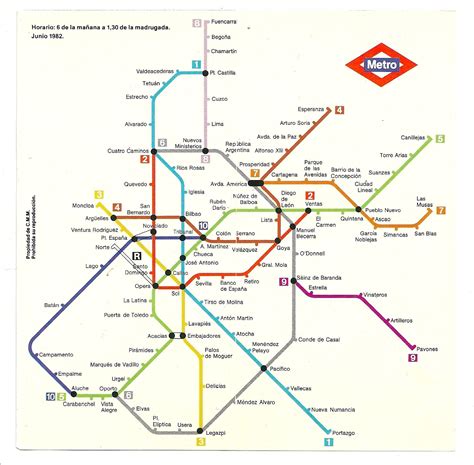 Así Era El Plano Del Metro De Madrid En 1982 La Cabeza Llena