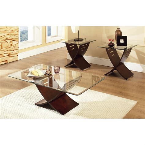 Get it now on amazon.com. Coffee Table Set Glass Wood Modern Accent Rectangular ...