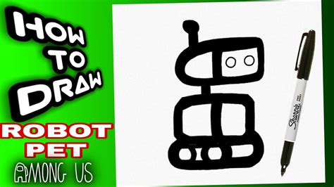 HOW TO DRAW AMONG US ROBOT PET | WALLIE | commo dibujar al robot