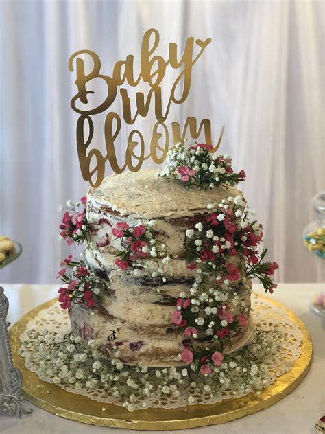 Baby In Bloom Cake Topperbaby Shower Toppergold Shower Etsy Baby