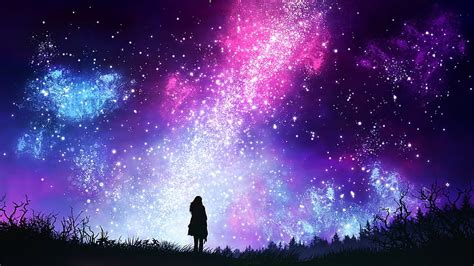 Hd Wallpaper Pink Purple And Blue Galaxy Stars The Sky Girl Space