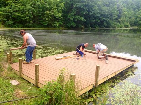 Outside corner reverse male seawall brackets are designed to attach wooden gangways to the seawall cap. diy floating docks | Floating Dock on 3 acre private pond ...