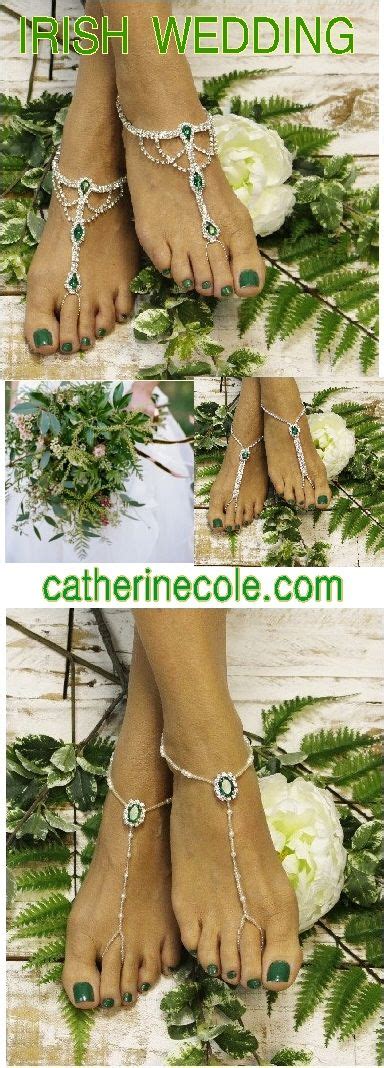 Something Emerald Barefoot Sandals Green Irish Wedding Celtic