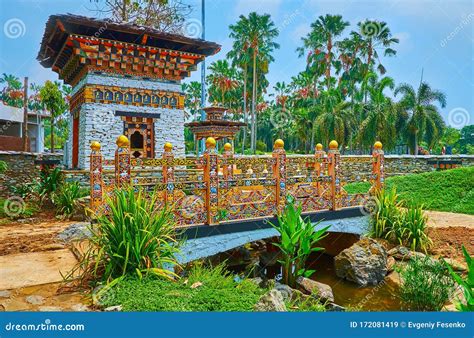 The Bridge And Shrine Bhutan Garden Rajapruek Park Chiang Mai