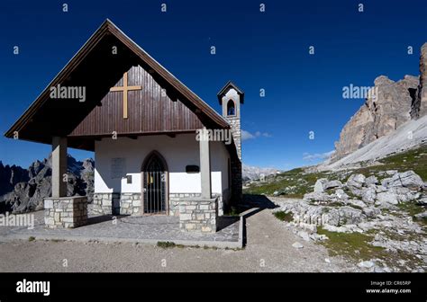 Chapel Tre Cime Di Lavaredo Three Peaks Dolomites Alto Adige Italy