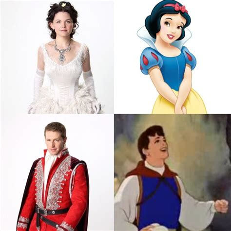 Once Upon A Time Characters Matched With Disney Snow White And Prince