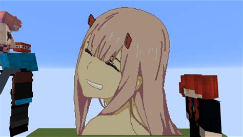Some Friends And I Built Zero Two Minecraft Pixel Art For One Of My
