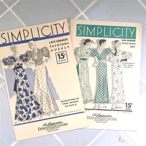 Pair Of 1933 Simplicity Sewing Fashion Preview Pattern Catalogues