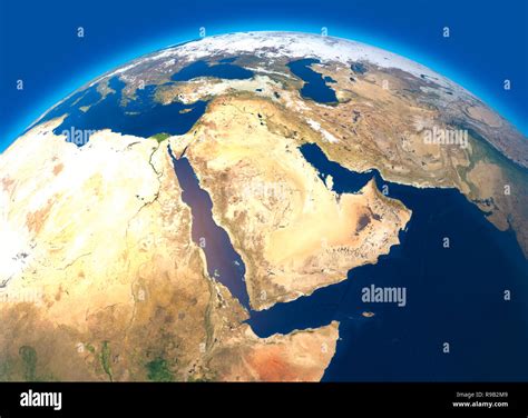 Physical Map Of The World Satellite View Of The Middle East Africa