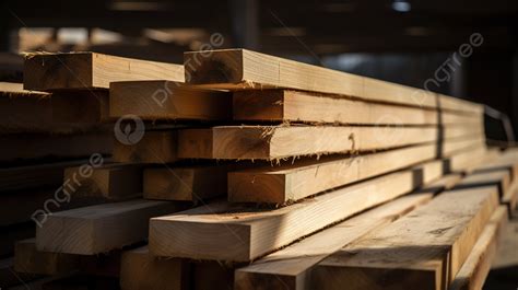 Image Of Wood Pieces Lining Up In Rows Of A Factory Background Picture