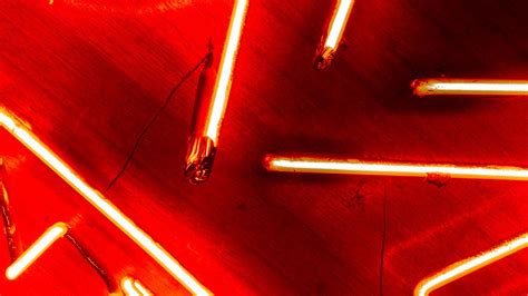 Wallpaper Neon Lamps Red Glow Light Hd Picture Image