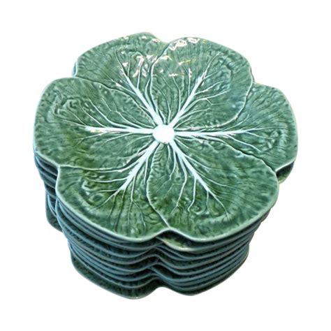 Majolica Cabbage Leaf Dinner Plates - Set of 10 | Dinner plate sets, Green dinner plates, Green ...