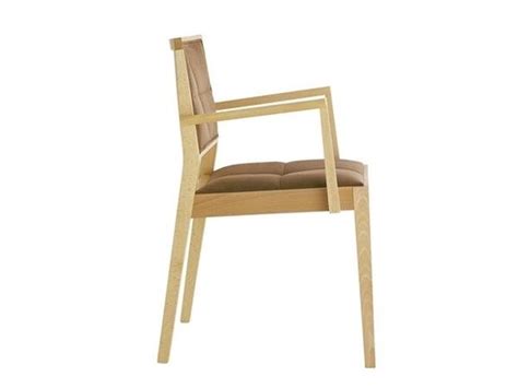 Open Back Beech Chair With Armrests With Integrated Cushion Manila