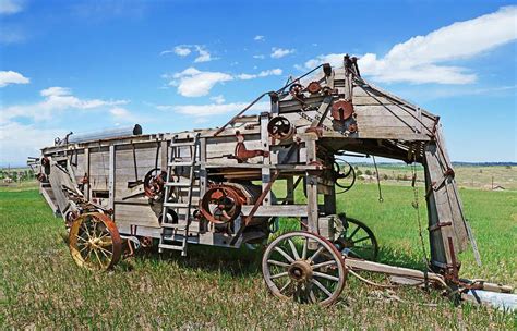 Old Wooden Threshing Machine By Terril Heilman Farm Equipment Old