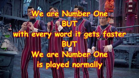We Are Number One But With Every Word It Gets Faster Youtube