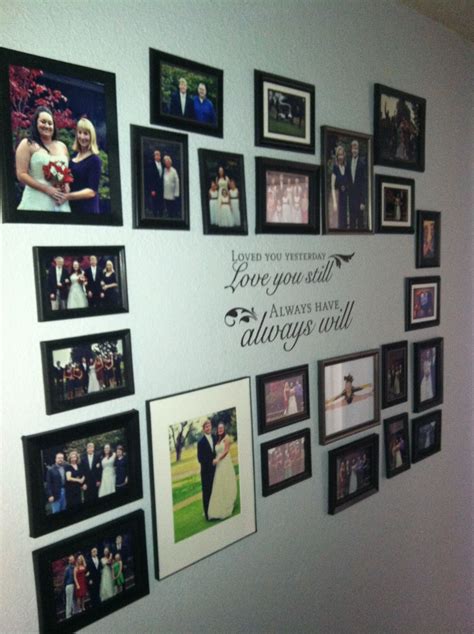 Wedding photo collage in hallway. | Wedding photo collage, Photo collage, Memory wall