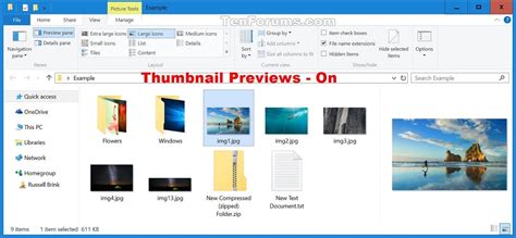 Customization Thumbnail Previews In File Explorer Enable Or Disable